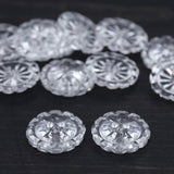 12 Pieces Clear Crystal Cut Buttons Medium 3/4 Inch
