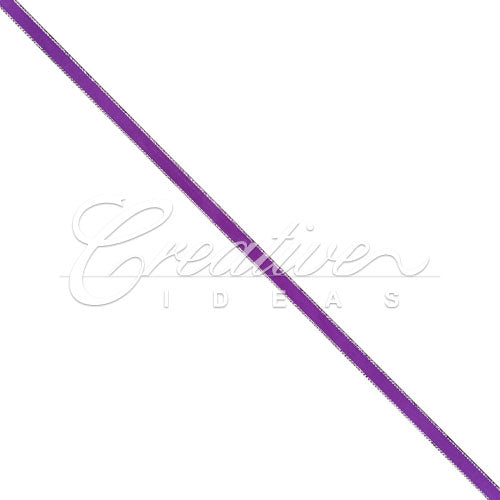 3/8" Satin With Silver Edge Ribbon - 50 Yards (Purple)