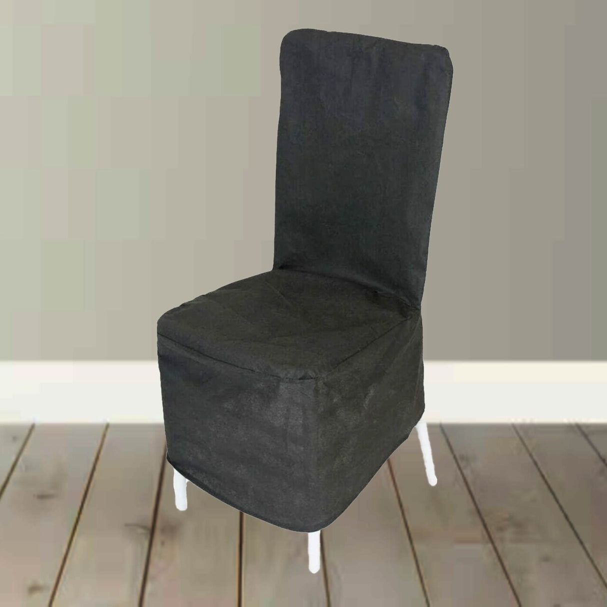 10 Pieces Black Polyester Dust Covers for Chiavari Chairs Protective Storage Solution