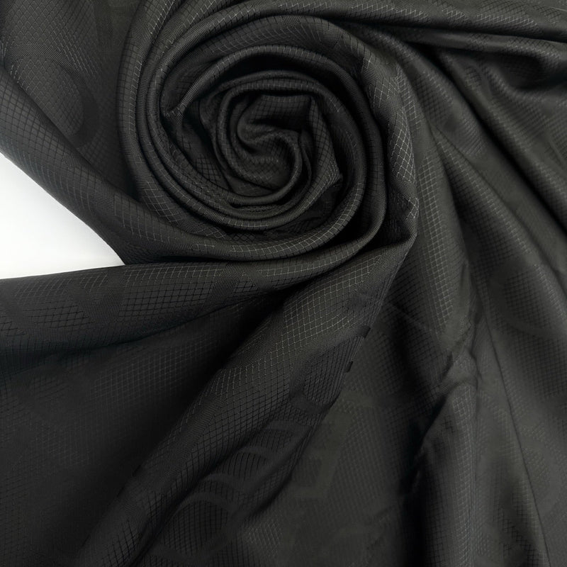 Viscose Cupro Lining Fabric Black Graphic