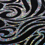 Nylon Spandex Paisley Foggy Foil Fabric