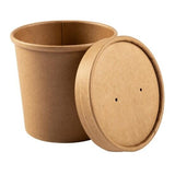 Kraft Soup Containers with Vented Lids 4" x 4" x 3 1/2" Ideal for Takeout and Meal Prep