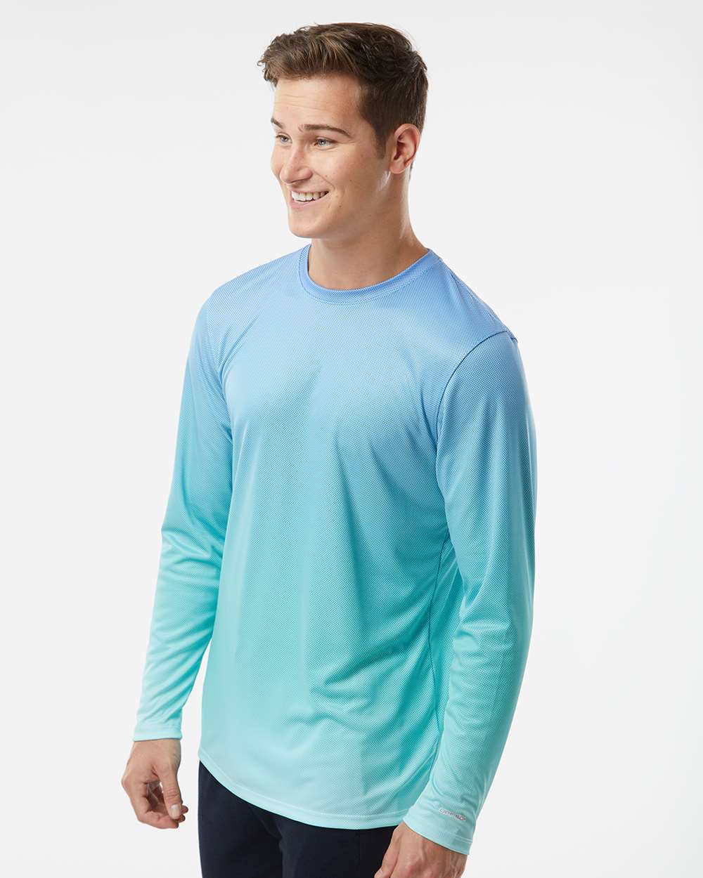 Paragon® Performance Pin Dot Slim Fit Crewneck Long Sleeve T-Shirt