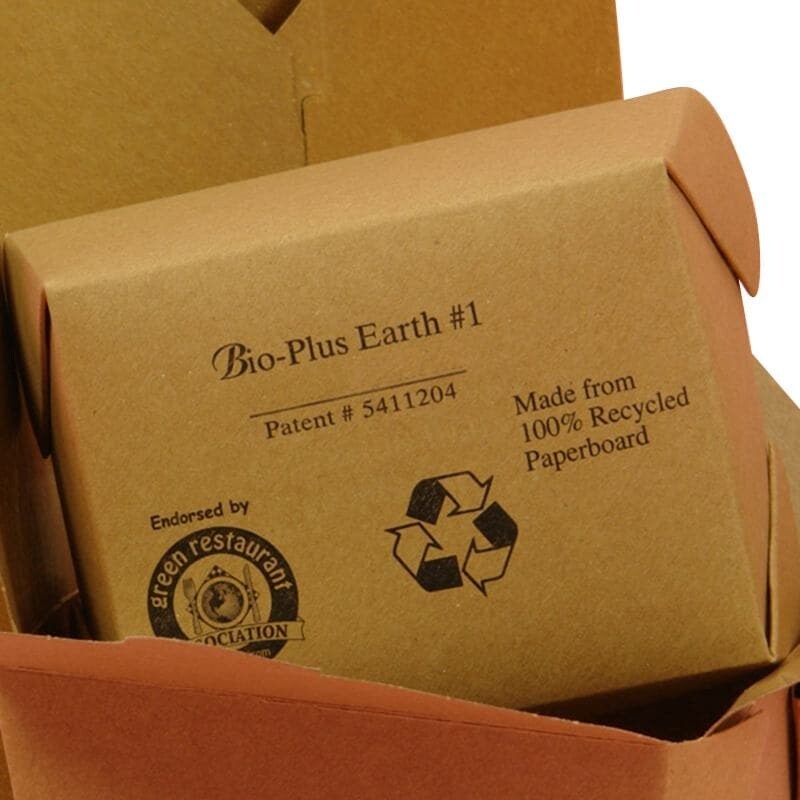 Earth Kraft Take-Out Boxes 6 1/4" x 8 1/2" x 1 7/8" Sustainable Packaging