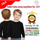 RADYAN® Toddler Cotton Jersey Crewneck Long Sleeve Tee - 3311