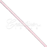 1/8" Satin With Silver Edge Ribbon - 50 Yards (Light Pink)