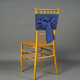 10 Pieces Navy or Blue Crushed Taffeta Chair Sashes 9.5x108" Royal Elegance