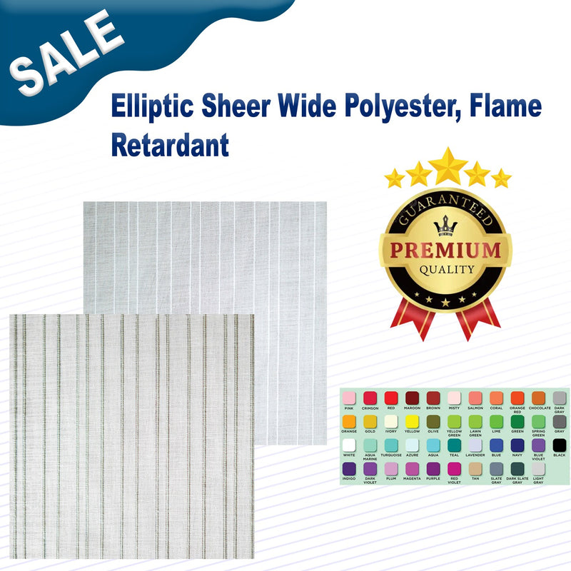 1 Yard Elliptic Sheer Polyester Flame Retardant 118" Wide