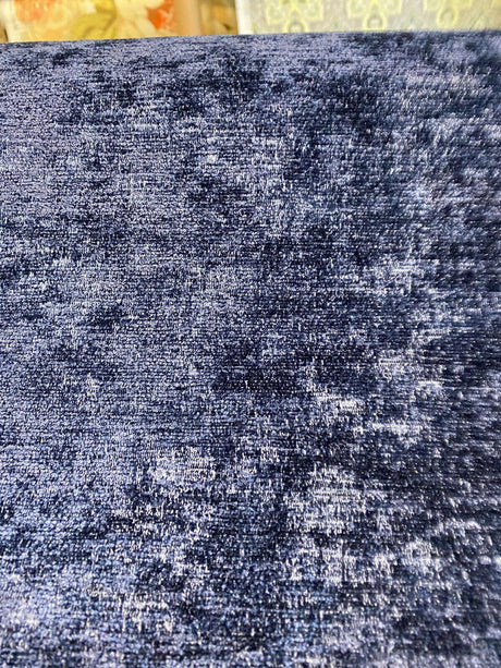 High Garden Polyester Upholstery Fabric - Midnight Blue Jacquard, 56" Width (8 Yard Cut)
