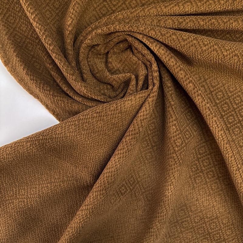 Italian Brown Geometric Cotton Jacquard Fabric