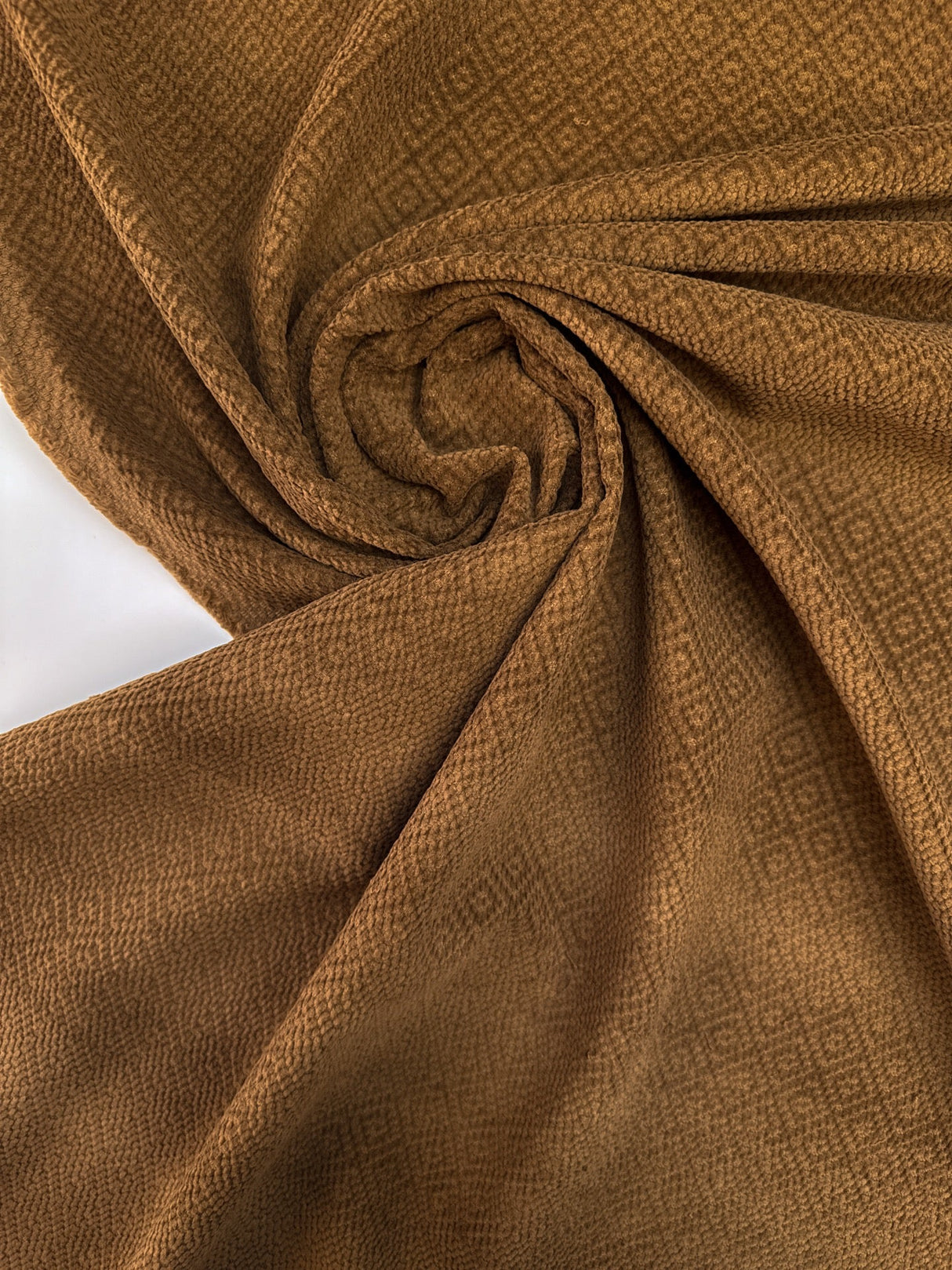 Italian Brown Geometric Cotton Jacquard Fabric