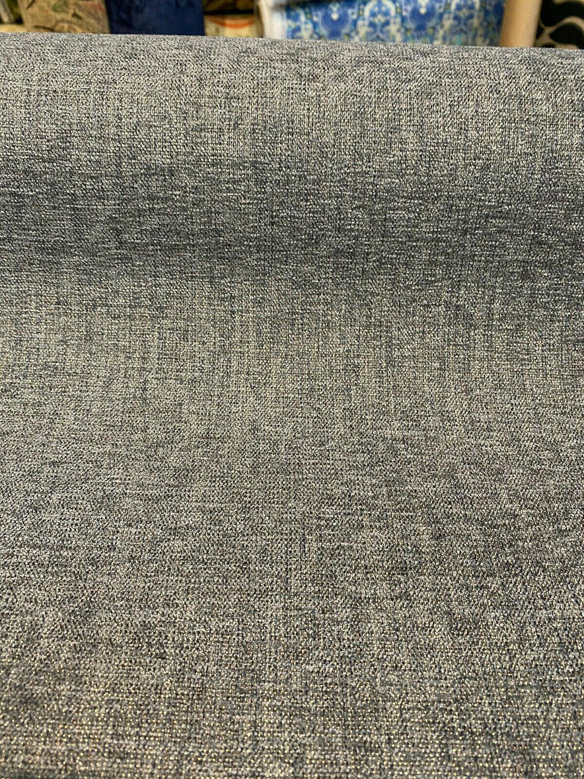Waverly Ashville Smoke Soft Chenille Fabric - Smoke Gray With Antique Gold, 58" Width (1 Yard)