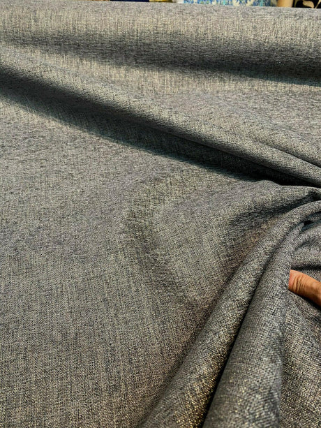 Waverly Ashville Smoke Soft Chenille Fabric - Smoke Gray With Antique Gold, 58" Width (1 Yard)