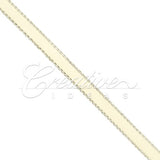 1/4" Satin With Silver Edge Ribbon - 10 Yards (Ivory)