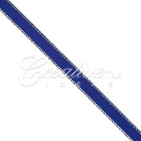 1/4" Satin With Silver Edge Ribbon - 10 Yards (Royal Blue)