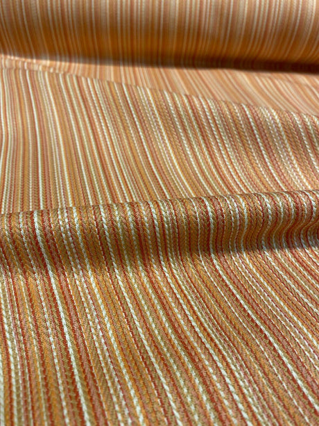 Cozy Up Stripe Cotton Fabric - Persimmon Stripe, 54" Width (1 Yard)