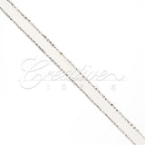 1/4" Satin With Silver Edge Ribbon - 10 Yards (White)