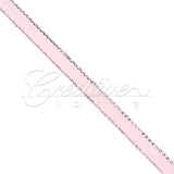 1/4" Satin With Silver Edge Ribbon - 10 Yards (Light Pink)