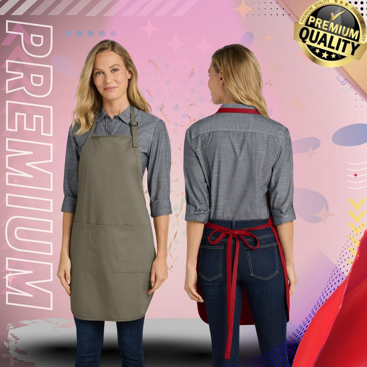Port Authority® Easy Care Full-Length Apron with Stain Release