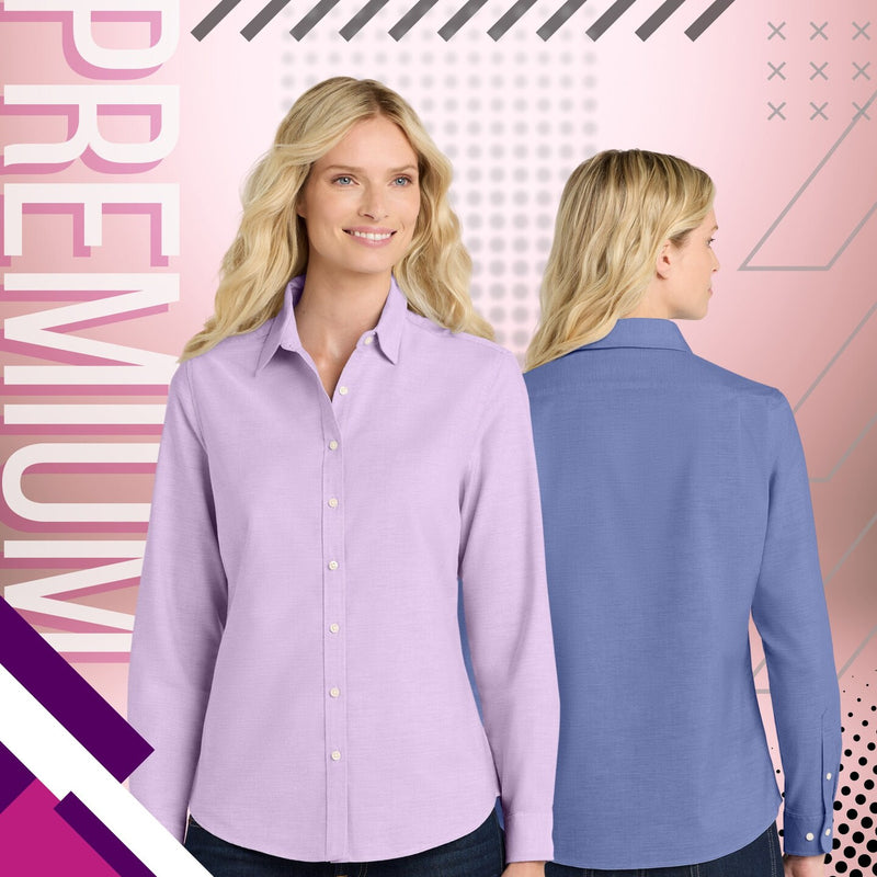 Port Authority® Women's SuperPro Oxford Shirt Wrinkle Resistant Stain Release Professional Top