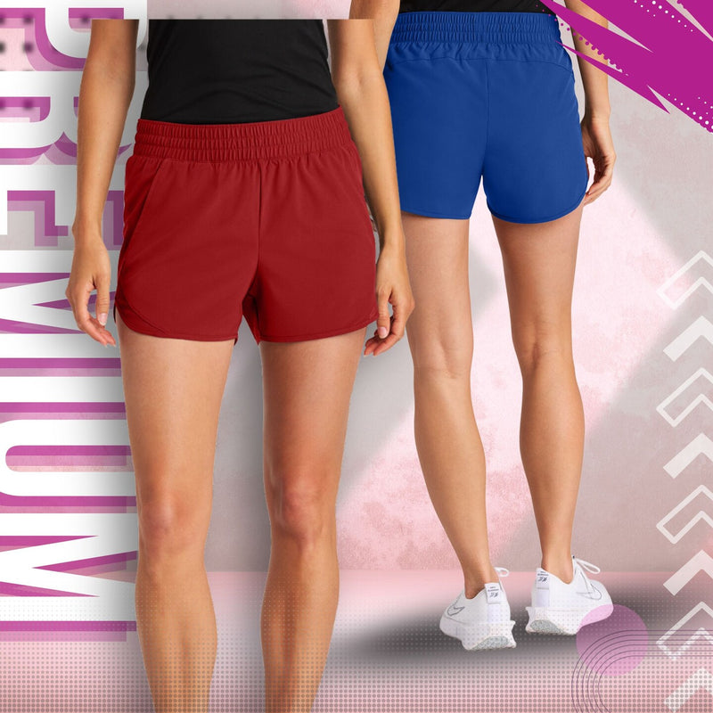 Black women's athletic shorts with moisture-wicking fabric for running