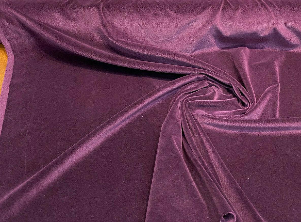 Marvel Velour 100 Percent Cotton Velvet Fabric - Eggplant Purple, Napped, 54" Width (1 Yard)