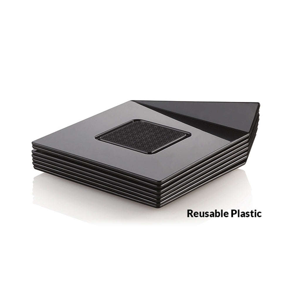 Silikomart Black Square Dessert Plate, 3.3" x 3.3" - Pack of 100
