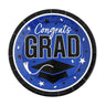 Gold Congrats Grad Round Paper Dinner Plates 9 Inch 25 Count
