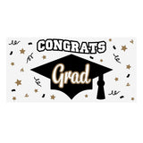 Graduation Party Red Congrats Grad Plastic Banner 6 Ft x 3 Ft Wall Decoration
