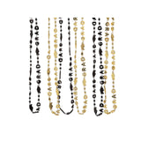 30" Black & Gold Grad Beaded Necklaces Assortment 24 Pc.