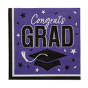 6 1/2" Bulk 50 Ct. Blue Congrats Grad Paper Luncheon Napkins