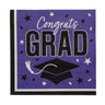 Congrats Grad Paper Luncheon Napkins 6.5 Inch Bulk 50 Count Graduation Party Supply
