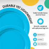 100 Count Turquoise Paper Plates 9 Inch Disposable Plates for Parties Events and Picnics