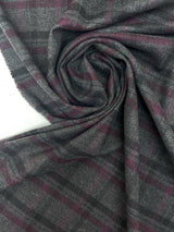Wool Blend Tweed Multicolour Checked Stripe