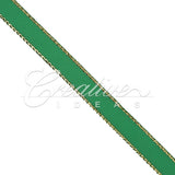 3/8" Satin With Gold Edge Ribbon- 50 Yards (Emerald Green)