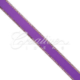 3/8" Satin With Gold Edge Ribbon- 50 Yards (Purple)