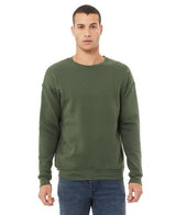 Bella Canvas 3945 Cotton Polyester Fleece Fabric - Military Green, Unisex Pullover Crewneck Sweatshirt, Soft Fleece (1 Piece)
