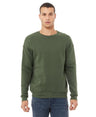 Bella Canvas 3945 Cotton Polyester Fleece Fabric - Military Green, Unisex Pullover Crewneck Sweatshirt, Soft Fleece (1 Piece)