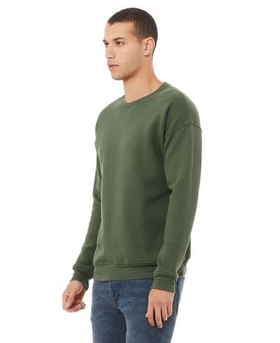 Bella Canvas 3945 Cotton Polyester Fleece Fabric - Military Green, Unisex Pullover Crewneck Sweatshirt, Soft Fleece (1 Piece)