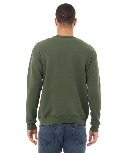 Bella Canvas 3945 Cotton Polyester Fleece Fabric - Military Green, Unisex Pullover Crewneck Sweatshirt, Soft Fleece (1 Piece)