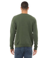 Bella Canvas 3945 Cotton Polyester Fleece Fabric - Military Green, Unisex Pullover Crewneck Sweatshirt, Soft Fleece (1 Piece)
