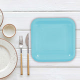 24 Count Light Blue Square Paper Dessert Plates Disposable Party Supplies Wedding 7 Inch