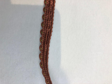Decorative Scroll Style Braid Gimp Trim - Rust With Green, Half Inch Width (10 Yards)