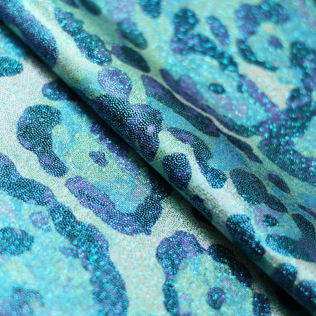 Feline Deco Polyester Spandex Fabric - Leopard Print, Pink/Orange/Turquoise, 58/60" Width (1 Yard)
