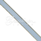 3/8" Satin With Gold Edge Ribbon- 50 Yards (Antique Blue)