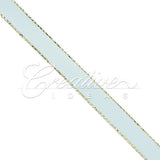 3/8" Satin With Gold Edge Ribbon- 50 Yards (Light Blue)