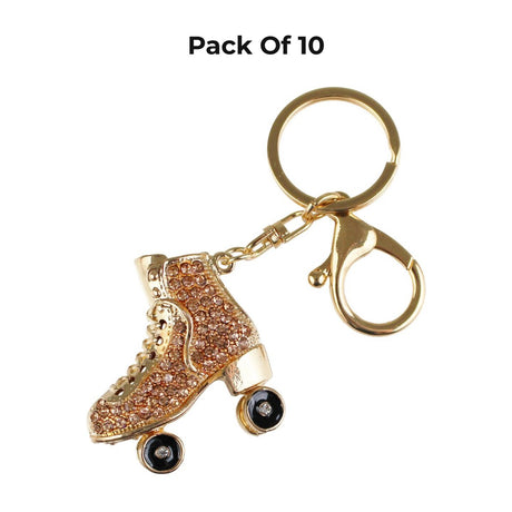 High-quality Roller Skate Rhinestone Keychain - 2 inches Metal with rhinestones