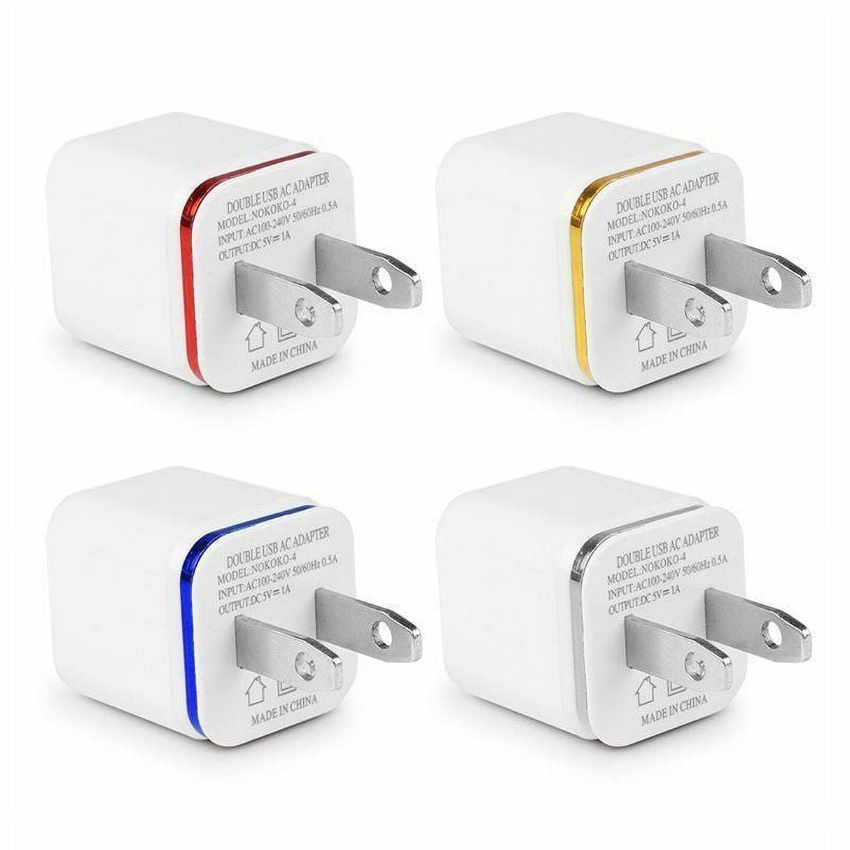 Home Power Adapter | 2.1A & 1.0A (2 USB Port) Max Output Fast Charger | Stylish Charging at Your Fingertips | MINA® - Red