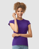 Camiseta Gildan Softstyle para mujer con cuello redondo y manga corta | Camiseta semi ajustada de algodón peinado