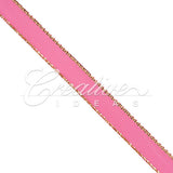 3/8" Satin With Gold Edge Ribbon- 50 Yards (Hot Pink)